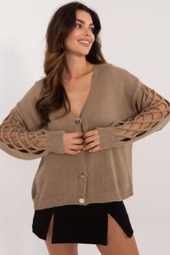 Sweter MI-SW-2908.28 ciemny bezowy