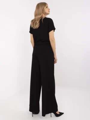 Alternative view of Palazzo stiliaus trikotažinės kelnės "KETTY" juoda