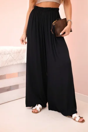 Alternative view of Plačios viskozės audinio kelnės "POLA" juoda