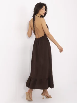 Alternative view of Vasarinė BOHO stiliaus suknelė "ESHLI" tamsi ruda