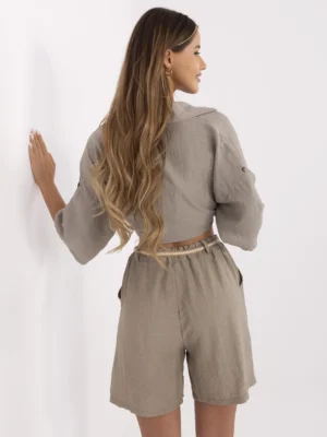 Alternative view of Patogūs bermudų tipo šortai su dirželiu "DYLANA" tamsi smėlio