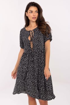 Suknelė D73771M30466A juoda ir balta