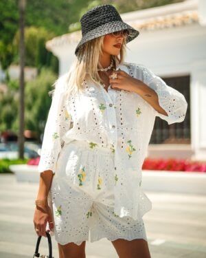 Komplet LK-KMPL-509731.92 biało-żółty