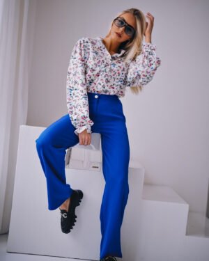 Alternative view of Klasikinio modelio gėlėti marškiniai "LAKKI" balta