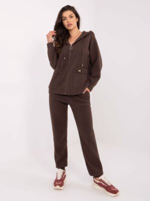 Angoros vilnos laisvalaikio komplektas "DINA" ruda