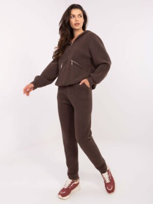 Ypač šiltas angoros vilnos laisvalaikio komplektas "TIARA" ruda