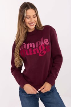 Pol pl burgundowa ocieplana bluza bez kaptura sublevel 413449 1