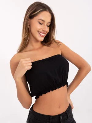 Pol pl czarny krotki top bandeau z falbankami 413475 1
