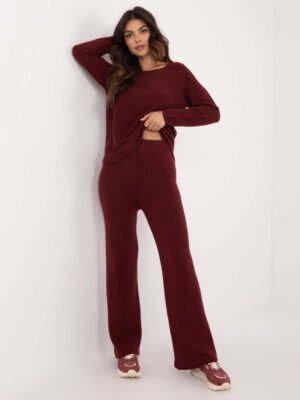 Alternative view of Minkštas ir švelnus megztas komplektas "ROZZY" bordo