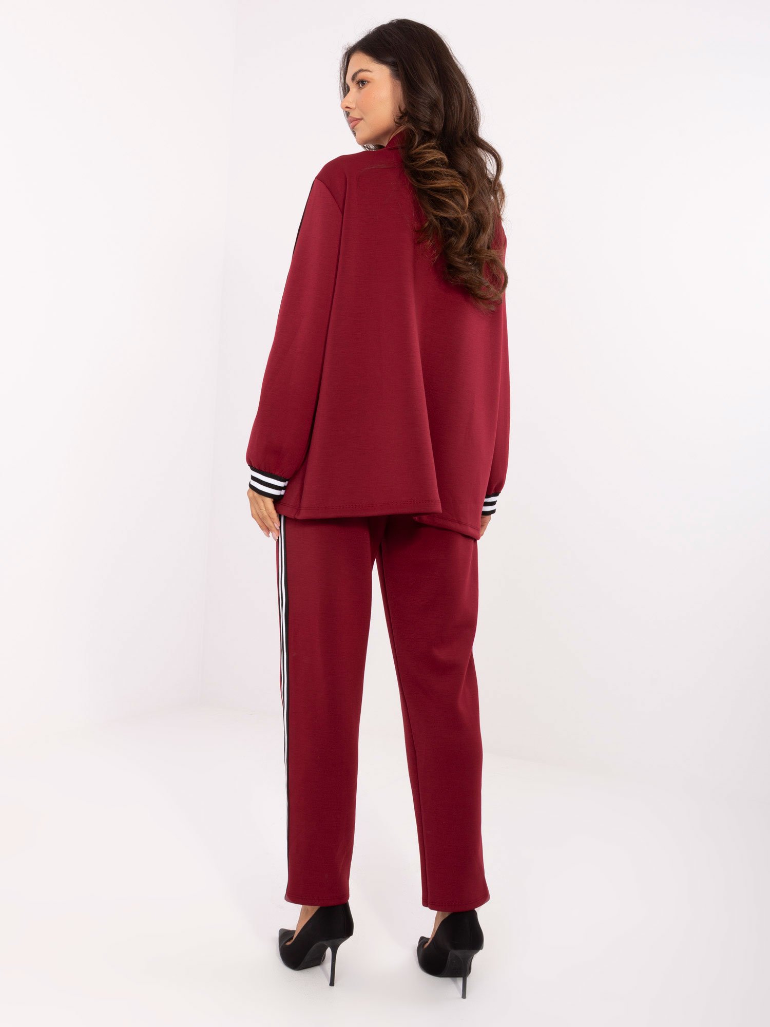 Švarko ir kelnių komplektas su sportinėmis juostomis "ALDO" bordo - Image 3