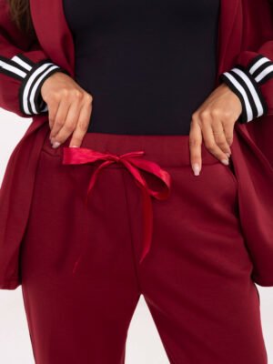 Alternative view of Švarko ir kelnių  komplektas su sportinėmis juostomis "ALDO" bordo