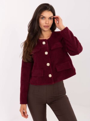 Elegantiškas švarkelis su puošniomis sagomis IT-KR-FL9586.64 bordo