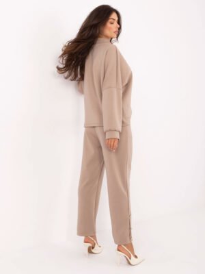 Alternative view of Stilingas  oversize kardigano ir kelnių komplektas "YVONA" tamsi smėlio