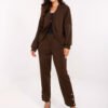 Stilingas  oversize kardigano ir kelnių komplektas "YVONA" tamsi ruda