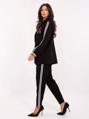 Alternative view of Švarko ir kelnių  komplektas su sportinėmis juostomis "ALDO" juoda