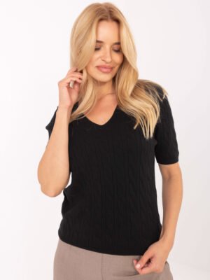 Tamprus klasikinis megztinis "KEINA" juoda