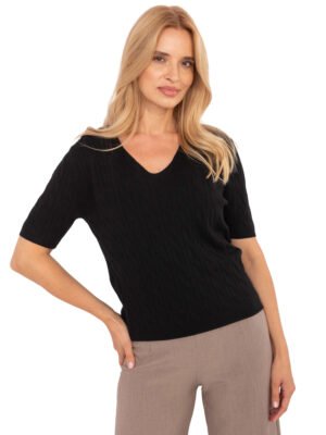 Alternative view of Tamprus klasikinis megztinis "KEINA" juoda