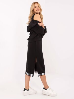 Alternative view of Sportiškai elegantiškas  suknelės ir užsegamo džemperio komplektas "YLLIKA" juoda