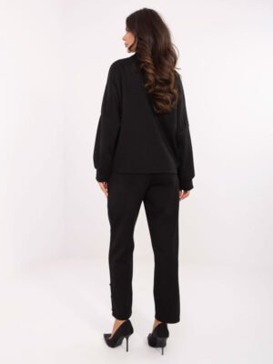 Alternative view of Stilingas  oversize kardigano ir kelnių komplektas "YVONA" juoda