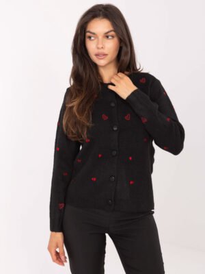 Megztinis su širdelėmis PM-SW-F510.29 juoda