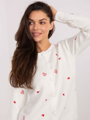 Alternative view of Megztinis su širdelėmis PM-SW-F510.29 ECRU