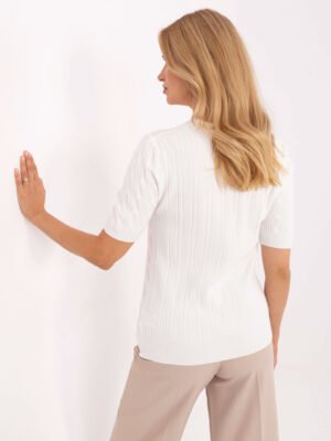 Alternative view of Tamprus klasikinis megztinis "KEINA" pieno balta