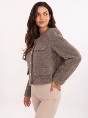 Alternative view of Elegantiškas švarkelis su puošniomis sagomis IT-KR-FL9586.64 tamsi beige