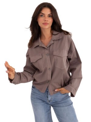 Alternative view of Laisvo modelio medvilniniai marškiniai "DALIA" tamsi smėlio