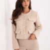 Elegantiškas švarkelis su puošniomis sagomis IT-KR-FL9586.64 šviesi beige
