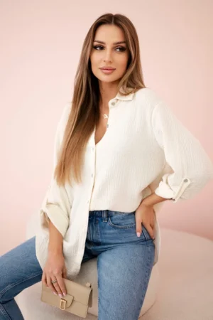 Muslina marskiniai sviesi beige 1