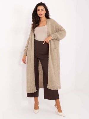 Alternative view of Ilgas megztinis kardiganas su vilna MI-SW-WM6155.82 beige