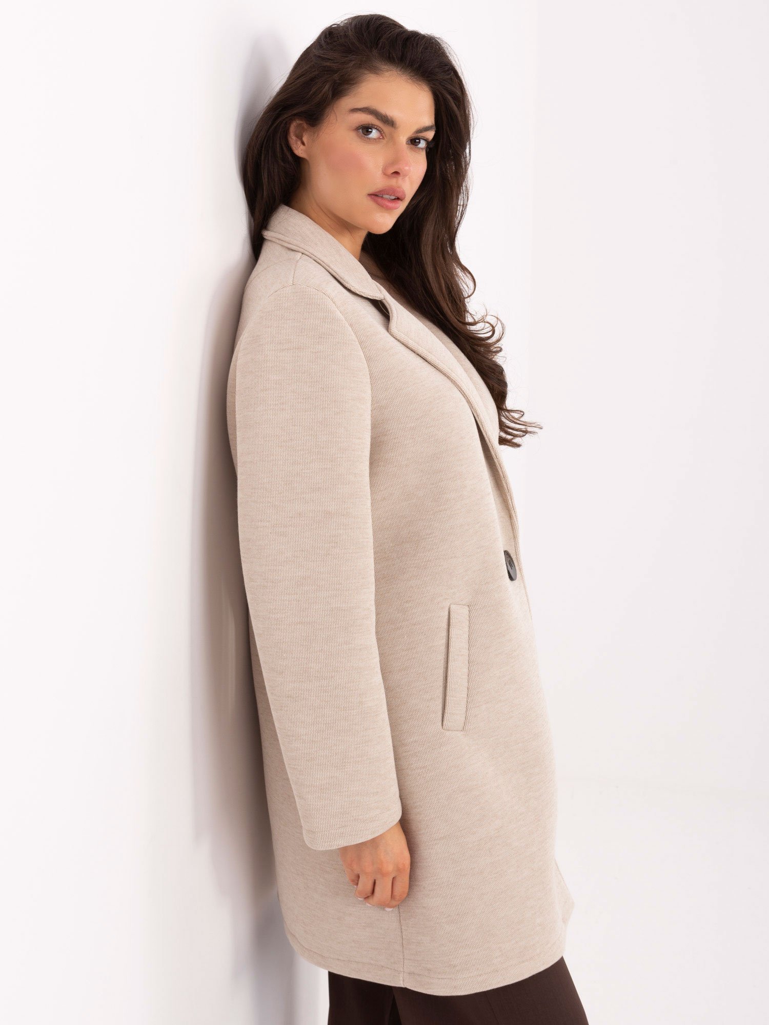 Standaus neperpučiamo audinio paltas IT-PL-FL8153.60 beige - Image 4