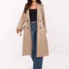 Stilingas odos imitacijos pusilgis paltas IT-PL-A8393.81 beige