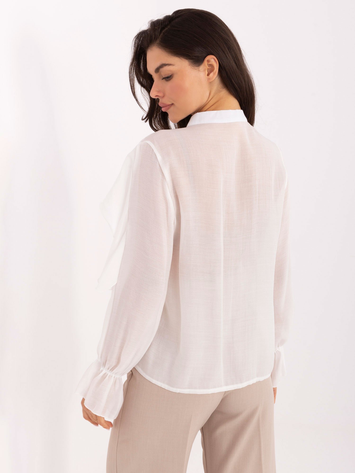 Palaidinė su raukiniais "EMMA" balta - Image 3
