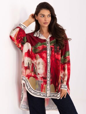 Laisvo modelio marškiniai "AMALFI" bordo