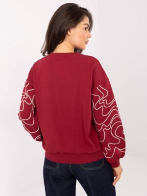 Alternative view of Džemperis su išskirtiniu ornamentu rankovėse "TERESITA" bordo