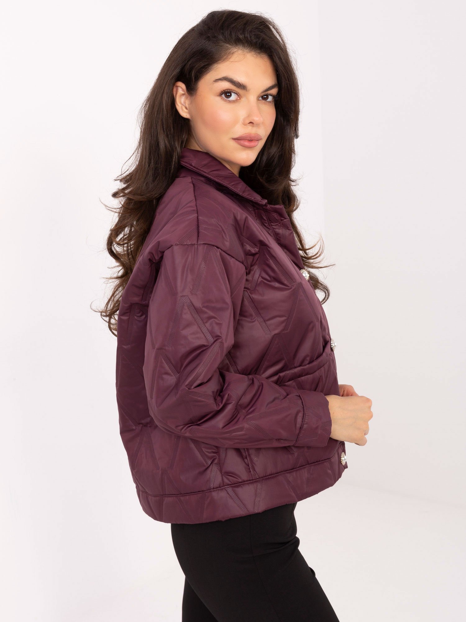 Dygsniuota striukė "TRAVIS" bordo - Image 3