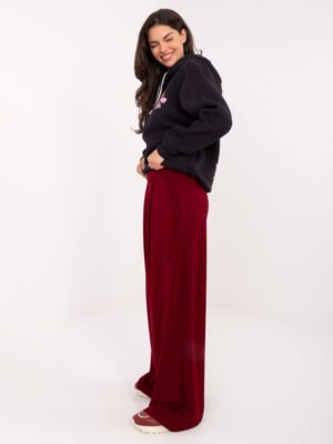 Alternative view of Palazzo stiliaus trikotažinės kelnės "KETTY" bordo