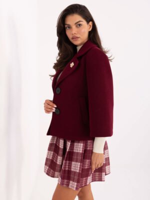 Alternative view of Trumpas standaus neperpučiamo audinio paltas "PETA" bordo