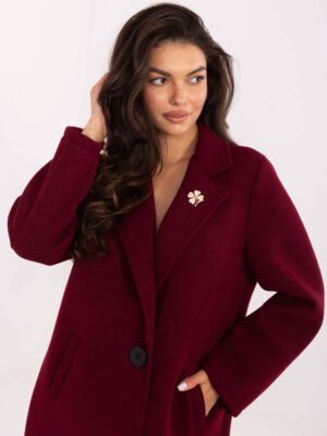 Alternative view of Standaus neperpučiamo audinio paltas IT-PL-FL8153.60 bordo