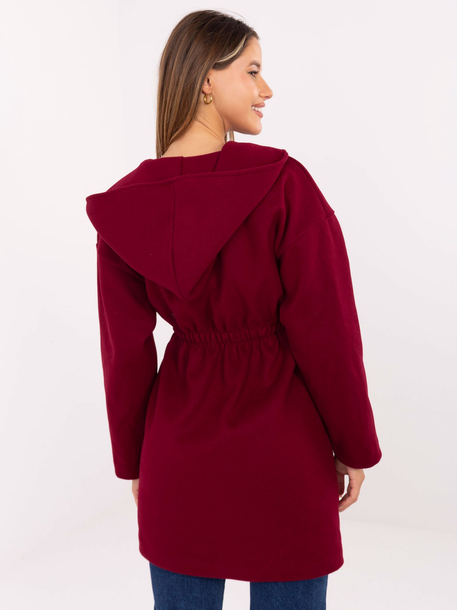 Paltas su gobtuvu IT-PL-A9587.00 bordo - Image 2