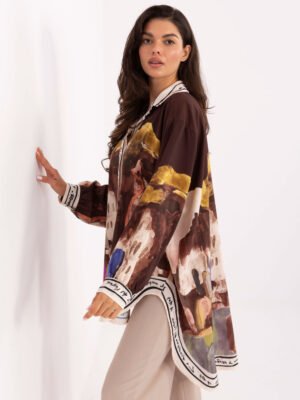 Laisvo modelio marškiniai "AMALFI" ruda