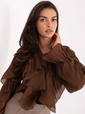 Alternative view of Palaidinė su raukiniais "EMMA" ruda