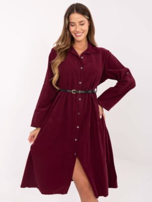 Oversize medvilninė suknelė "HARIETA" bordo