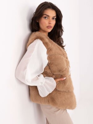 Alternative view of Kailinė liemenė užsegama kabliukais Camel spalva