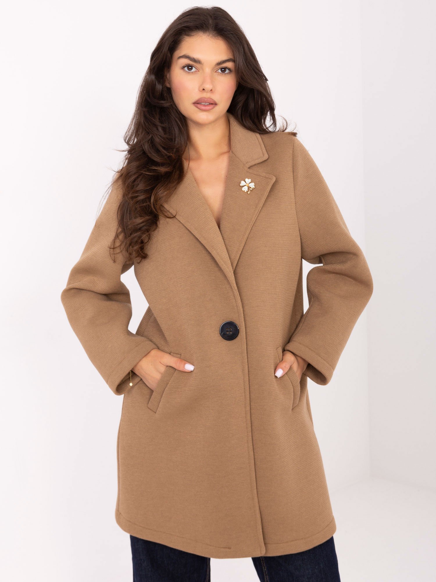 Standaus neperpučiamo audinio paltas IT-PL-FL8153.60 camel - Image 2