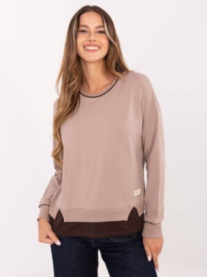 Medvilninis klasikinio modelio džemperis "BESSO" tamsi smėlio