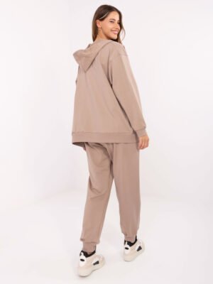 Alternative view of Laisvalaikio komplektas su blizgiais dekorais ir gobtuvu "SIBELL" tamsi smėlio