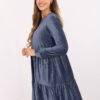 Platėjanti aksominė suknelė iš STITCH & SOUL D10040Z30289 džinsinės mėlynos spalvos