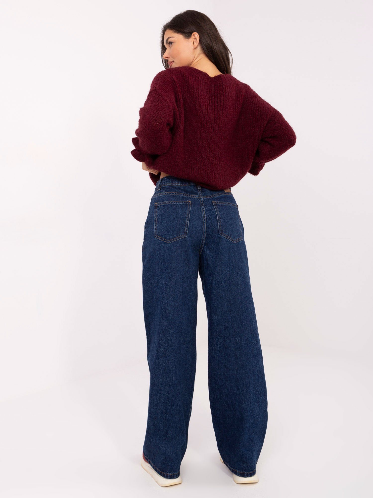 Stilingi platūs džinsai "WIDE LEG" D80030BI62568D300 tamsi mėlyna - Image 4